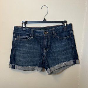 J. Crew Dark Wash Hipslung Low Rise Distressed Jean Shorts - Women's Size 2